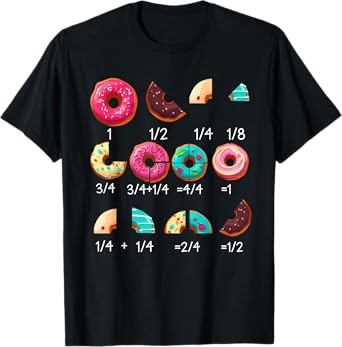 Math Donut Fraction Back to School Teacher Gifts Tee T-Shirt