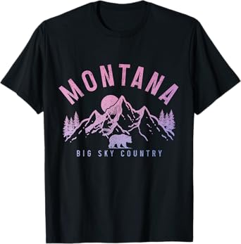 Montana Vintage Mountains Bear Nature Lover T-Shirt