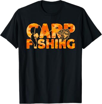 Carp Fisherman Orange Camouflage Carp Fishing T-Shirt