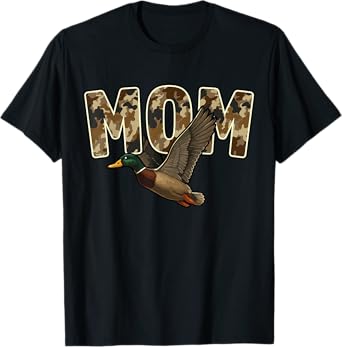 Camouflage Vintage Mallard Duck Retro Camo Hunting Mom T-Shirt