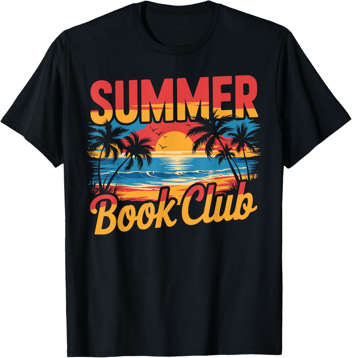 Vintage Book Lovers Beach Reading Vibes Women Teachers Girls T-Shirt