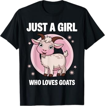 Cute Goat Art for Girls Women Kids Goat Farmer Goat Lovers T-Shirt