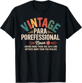 Paraprofessional Vintage Para Teacher 60s 70s 80s T-Shirt