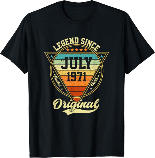 Vintage 54th Birthday Legend Since July 1971 T-Shirt