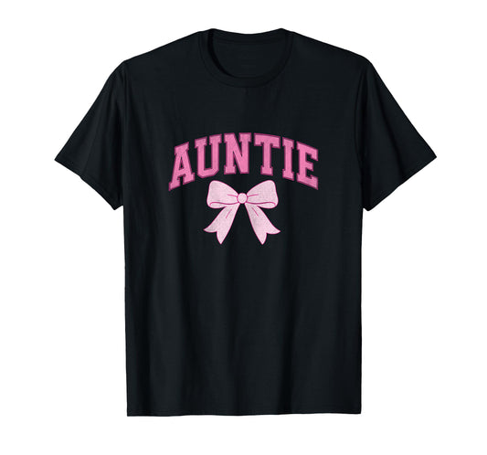 Auntie Coquette Bow Pink Aesthetic Mother's Day Aunt T-Shirt