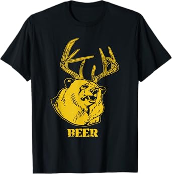 Funny Bear Plus Deer Equals Beer Deer Hunting USA Hunter T-Shirt