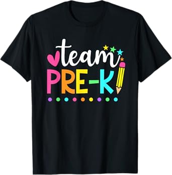 Pre-k Team Pencil Teacher Student Back to School Girls T-Shirt