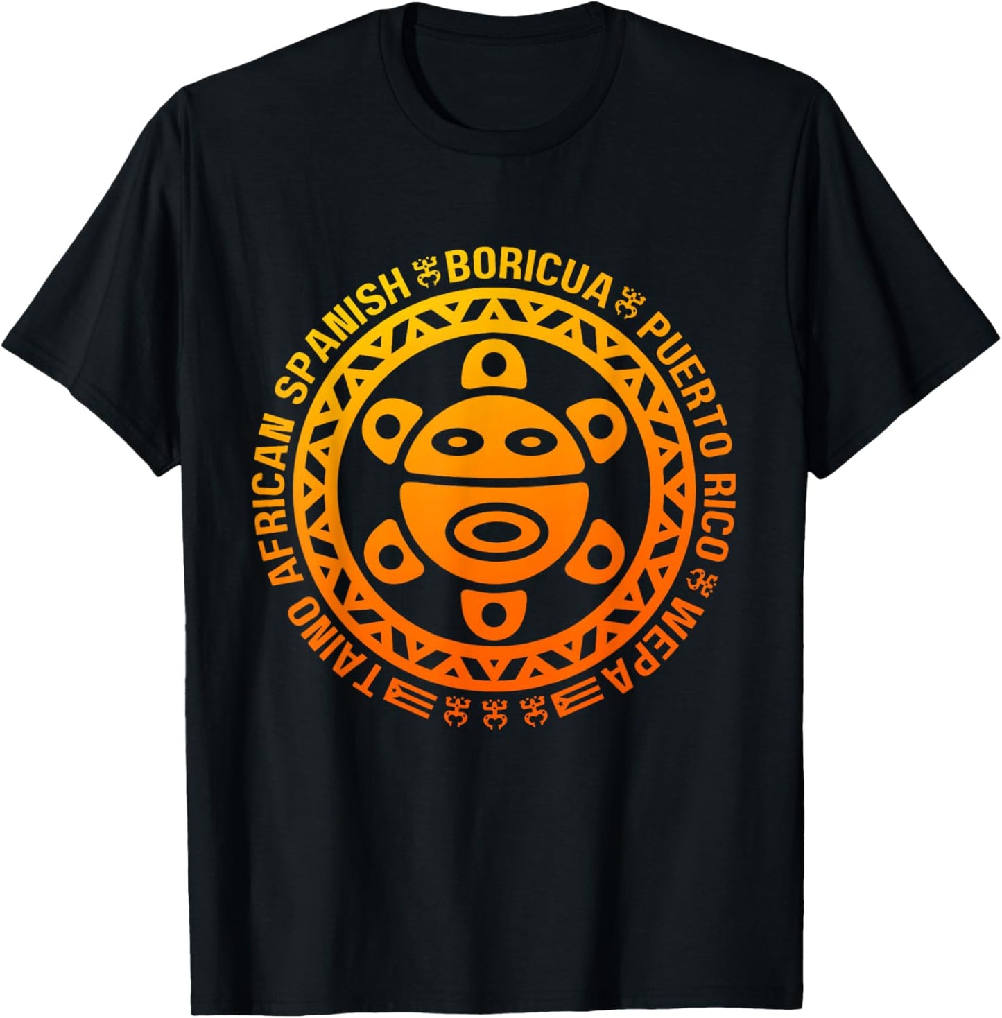Taino African Spanish Coqui Puerto Rico Boricua Taino Sun T-Shirt