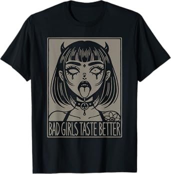 Retro Bad Girls Taste Better, Tattoos Devil Girl Graphic T-Shirt