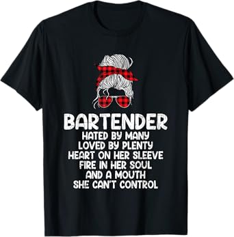 Bartender Hated Loved Funny Bartending Bar Drinks Graphic T-Shirt
