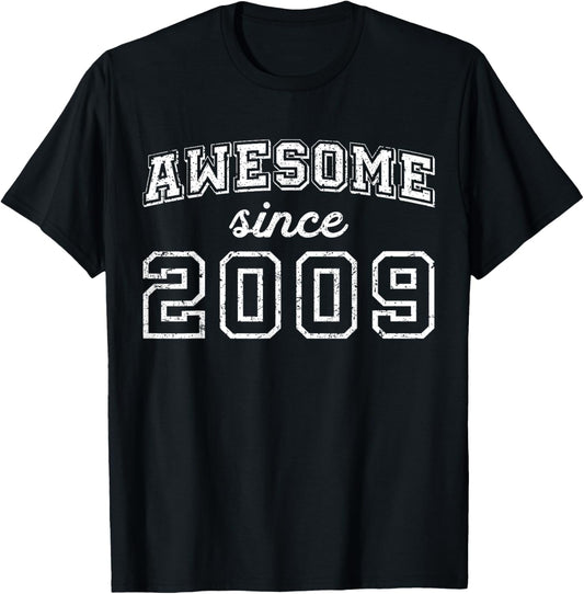 Awesome Since 2009 16th Birthday Boy 16 Teen Birthday T-Shirt