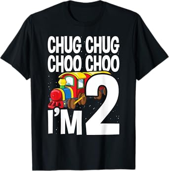 2nd Birthday Chug Chug Choo Choo I'm 2 Train Party T-Shirt