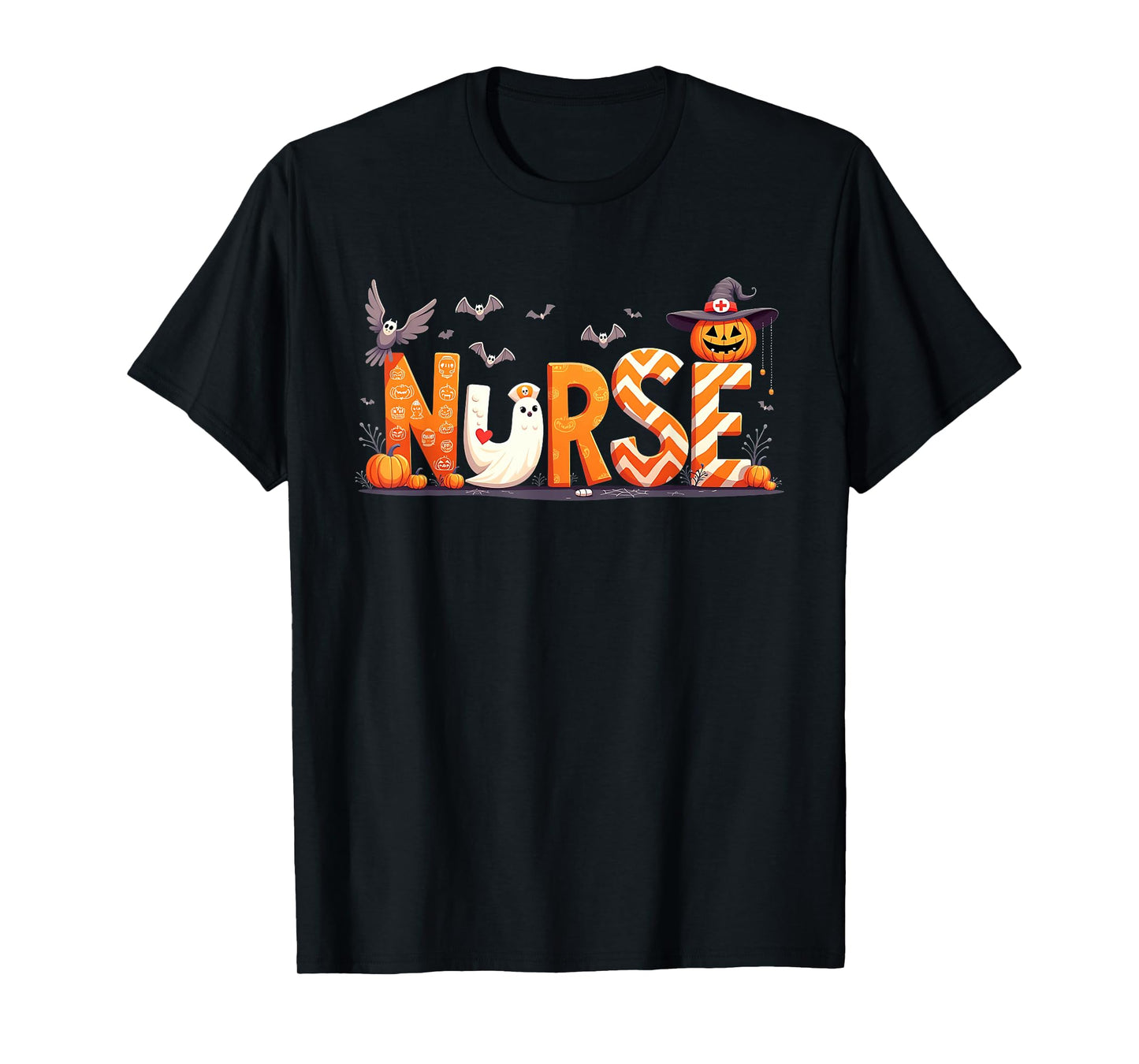 Cute Nurse Ghost Healthcare Worker Nurse Halloween T-Shirt