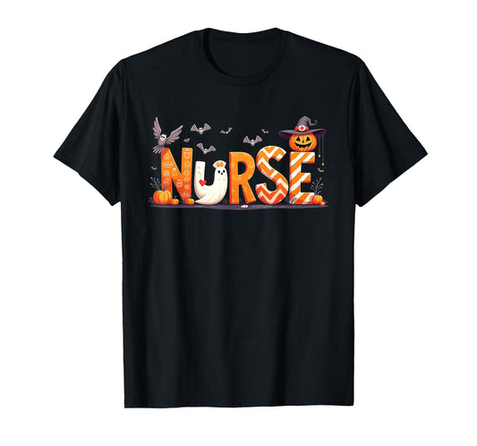 Cute Nurse Ghost Healthcare Worker Nurse Halloween T-Shirt