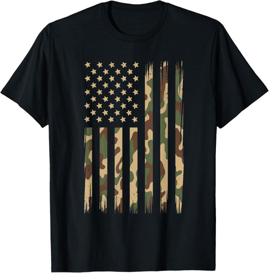 Camo American Flag USA Camouflage Patriotic American Flag T-Shirt