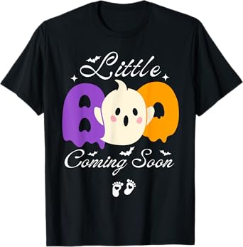 Little Boo Coming Soon-Funny Halloween Pregnant Announcement T-Shirt