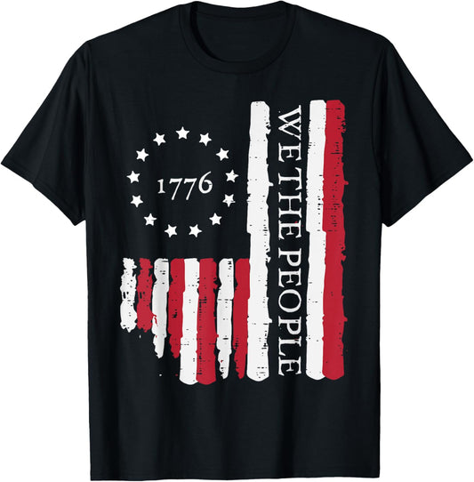 4th July We The People US Flag 1776 Patriotic Men Women Kids T-Shirt