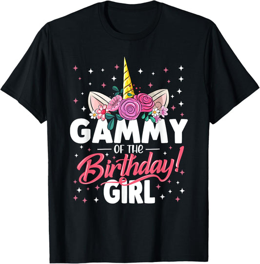 Gammy Of The Birthday Girl Unicorn Family Matching Birthday T-Shirt