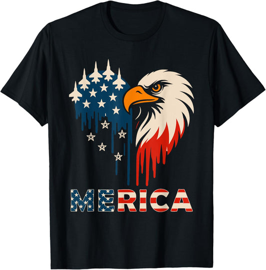 'merica Patriotic Usa Flag Fighter Jets Boys 4th Of July T-shirt