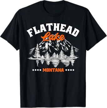 Flathead Lake Montana Kayaking Hiking Camping Fishing T-Shirt