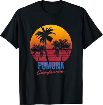 Vintage Pomona California Palm Trees Sunset CA Retro T-Shirt