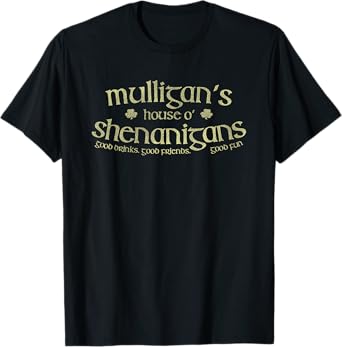 Mulligan's House O' Shenanigans Funny Irish Name T-Shirt
