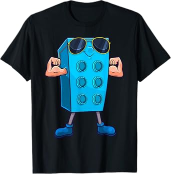 Brick Builder Master Building Blocks Birthday Funny Kids Boy T-Shirt