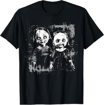 Horror Haunted Doll Creepy Toy Halloween Goth Alt Scary Emo T-Shirt, Small, Black