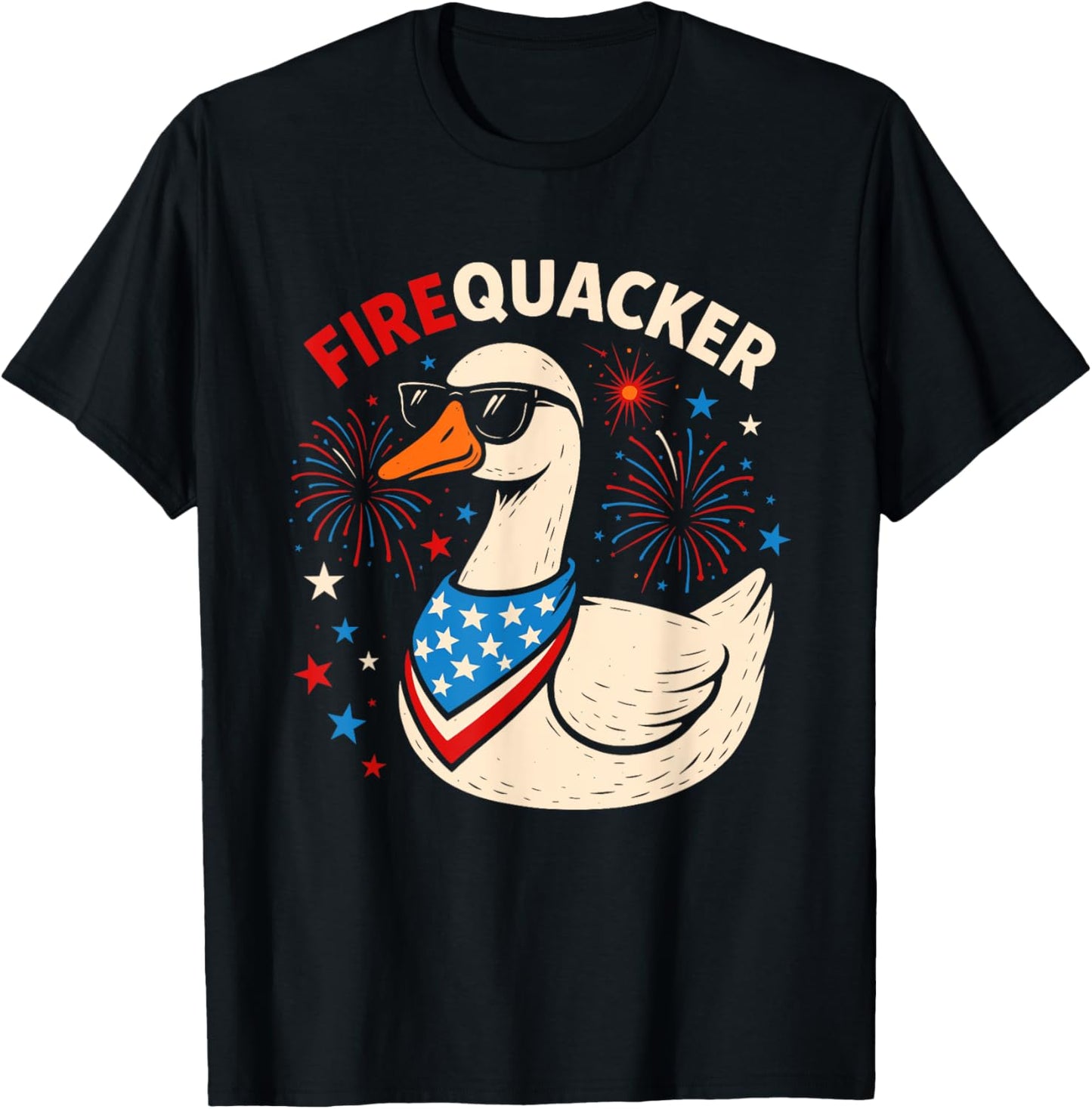 Firequacker Goose Funny 4th of July Party Men Women Kids T-Shirt