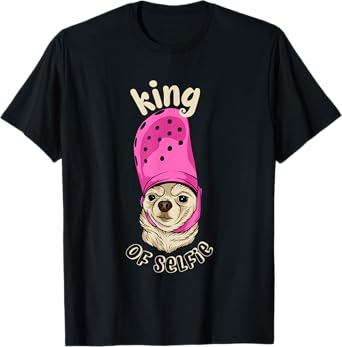 King Of Selfie Funny Meme Cute Dog T-Shirt