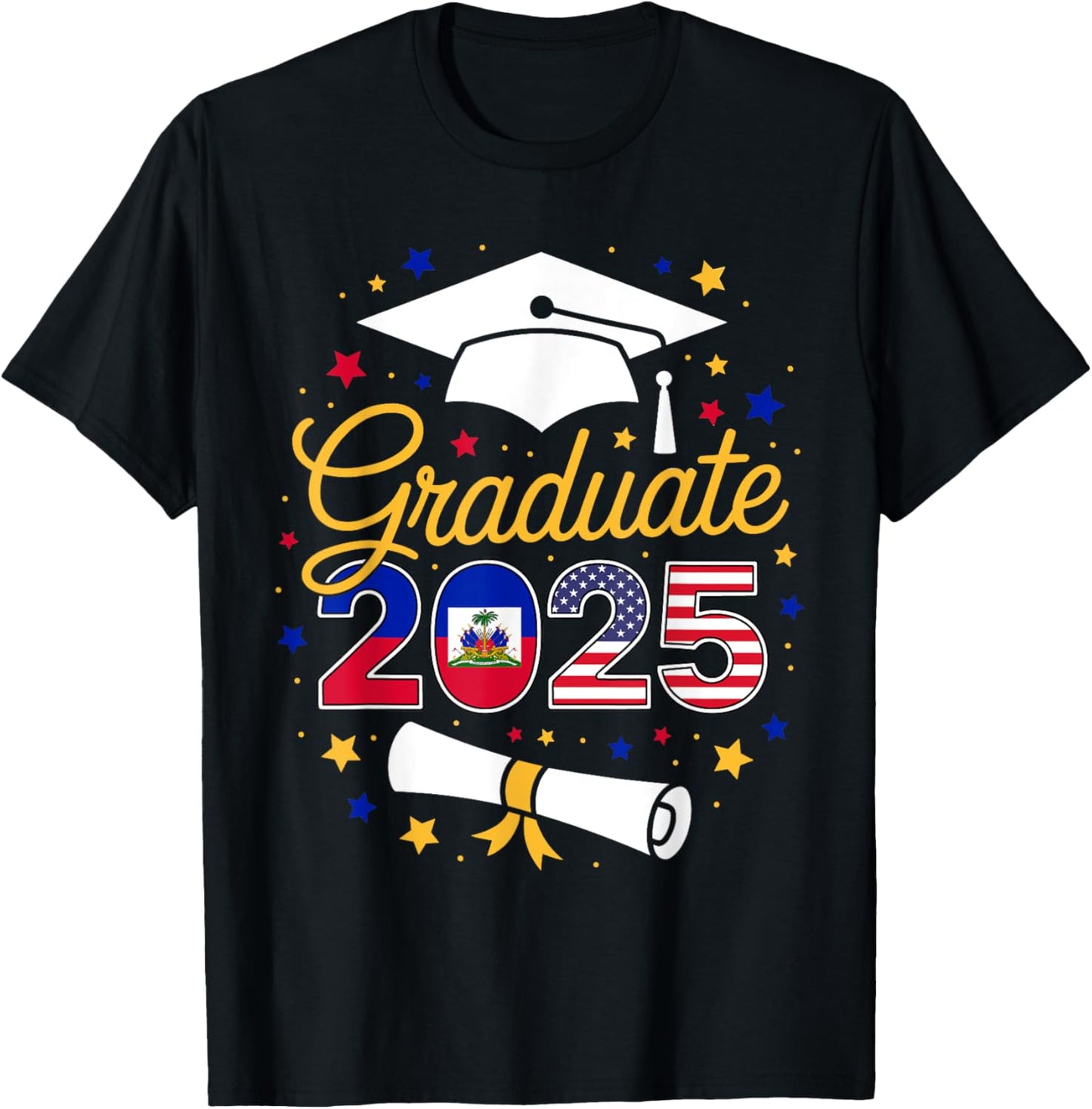 Haitian American Graduate 2025 Flag for Class of 2025 T-Shirt