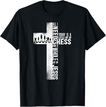 Chess Player Chess Piece Vintage Christian Jesus Cross T-Shirt