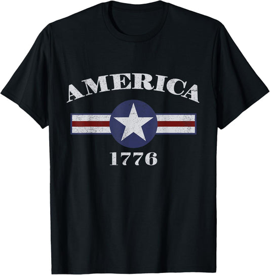 US American Flag 4th Of July Est 1776 Patriotic America T-Shirt