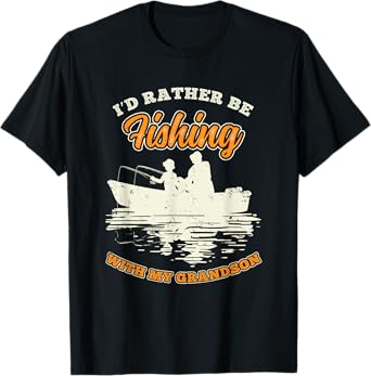 Id Rather Be Fishing With My Grandson Grandpa Fathers Day T-Shirt
