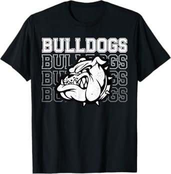Bulldogs Mascot Team Spirit Vintage Sports Fan T-Shirt