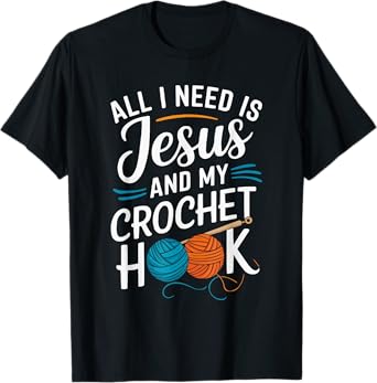 Knitting Jesus Christ Religion Christian Crochet T-Shirt