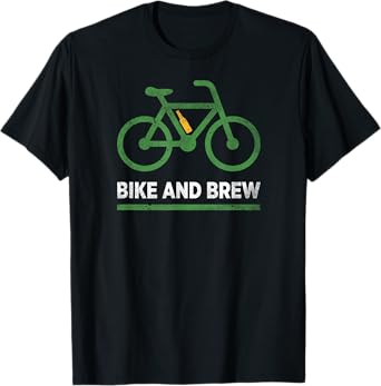 Funny Mountain Biking Shirt Bike And Brew For Men & Women T-Shirt