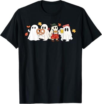 Cute Ghost Oktoberfest German Beer Festival Prost Halloween T-Shirt