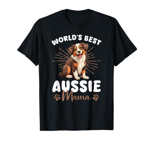 Australian Shepherd Red Tri Dog World's Best Aussie mama T-Shirt