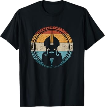 Upright Bass Gifts for Double Bass Players Contrabass Orchestra Upright Bass Retro Double Bass T-Shirt