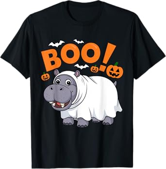 Boo Hippo Halloween Costume Hippopotamus Africa Animal Fun T-Shirt