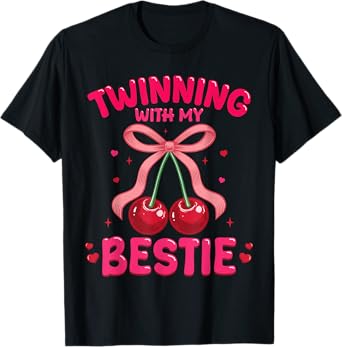 Twinning With My Bestie Friend Coquette Kids Girls Women T-Shirt
