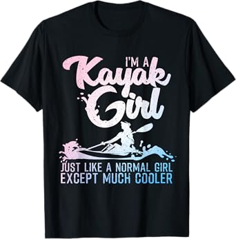 Unique Kayak Gift Oar Kayaking Accessories & Stuff Funny Kayak Girl Art Women's Black Short Sleeve T-Shirt