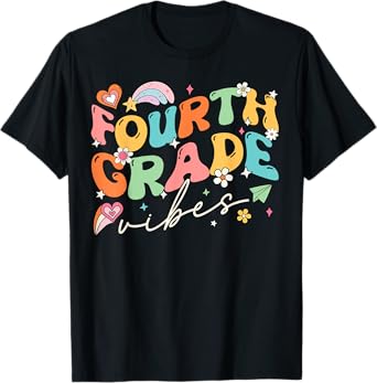 Fourth Grade Vibes 4th Grade Team Groovy Back To School T-Shirt