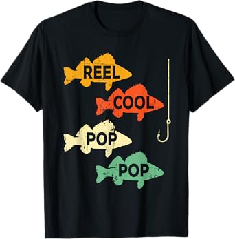 Reel Cool Pop Pop Fishing Pun Cool Poppop Walleye Fish Gift T-Shirt
