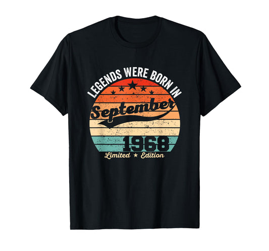 Vintage 57th Birthday Legends Were Born In September 1968 T-Shirt
