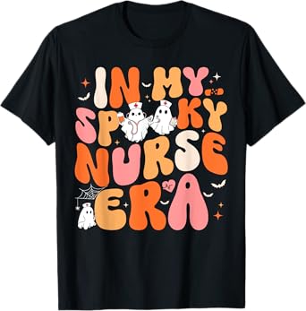 Groovy In My Spooky Nurse Era Halloween Nursing T-Shirt