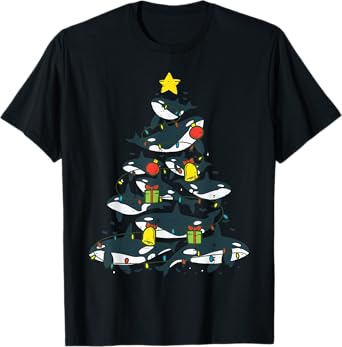 Killer Whales Christmas Tree Xmas Orca Women Men Boys Kids T-Shirt