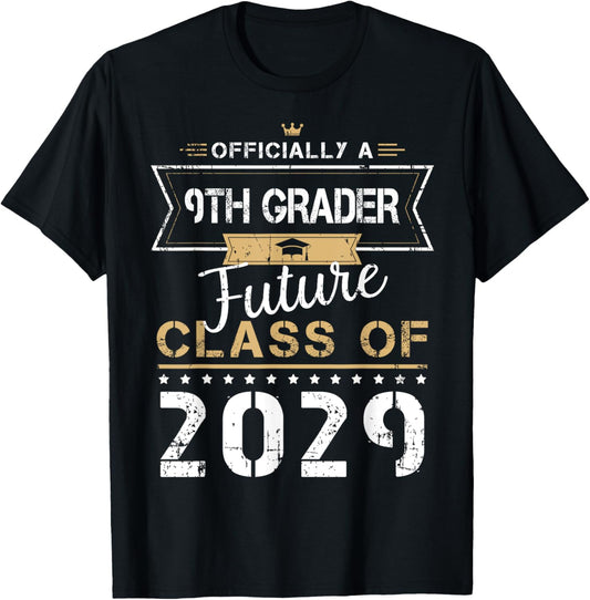 Officially A 9th Grader Future Class 2029 First Day Vintage T-shirt by TeeBrew