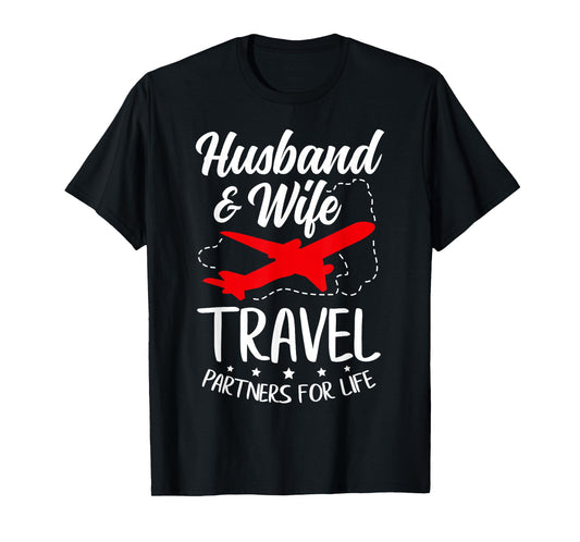 Couple Matching Husband And Wife Travel Partners For Life T-Shirt